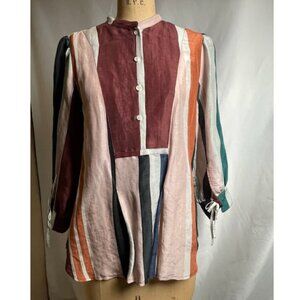 Apiece Apart Striped Linen Silk Blouse